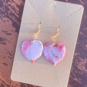 Marbled polymer clay earrings